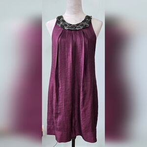 Alexia Amore burgundy dress w/ beaded neckline sz XS